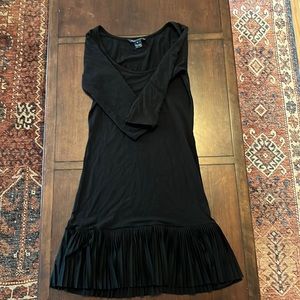 French connection black body con dress with ruffle hem
